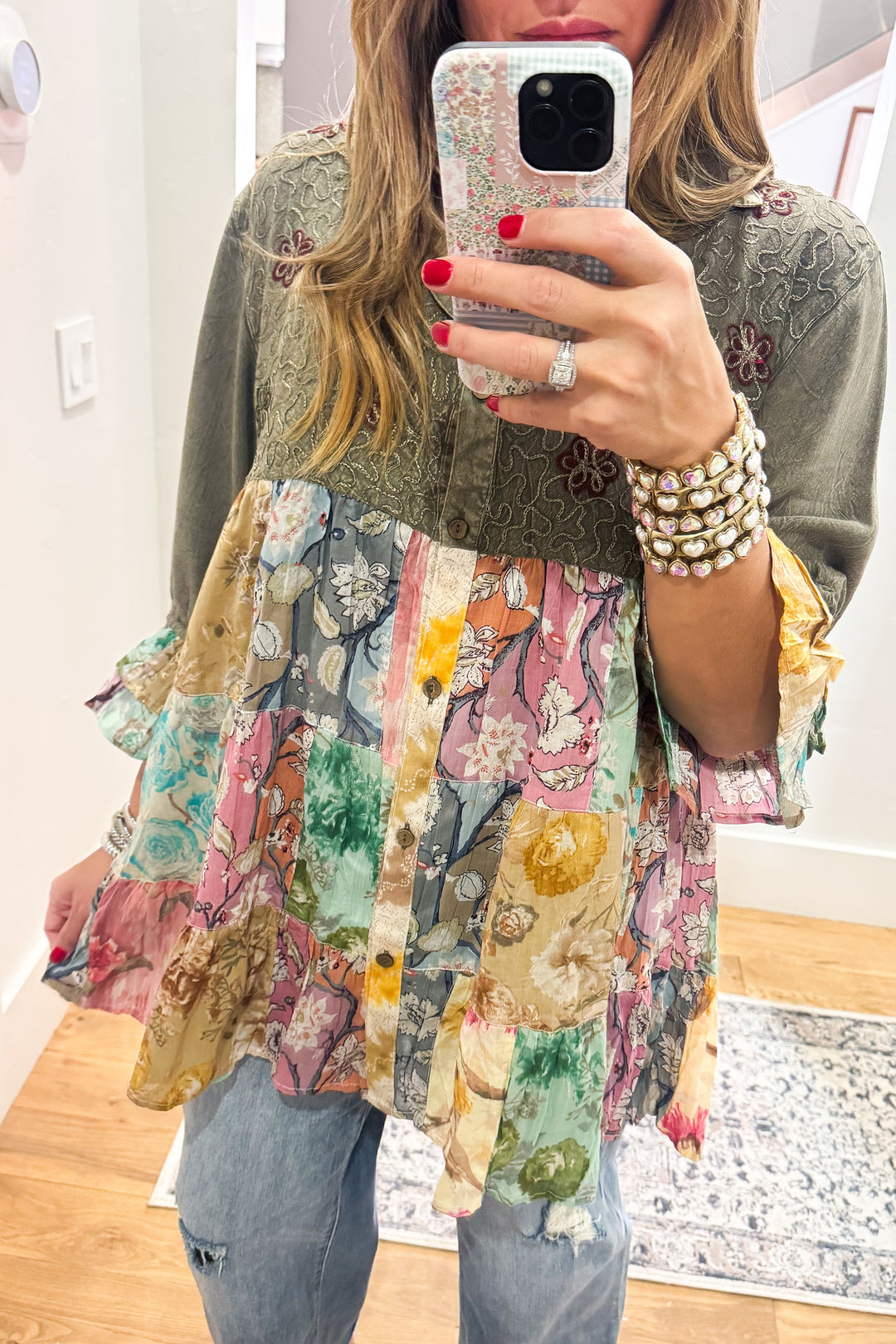 Getaway Garden Blouse - Gravel