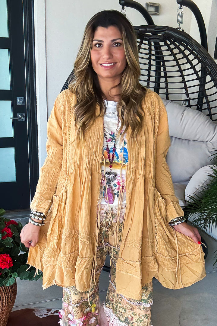 Well With My Soul Jacket - 100% Cotton - Mustard