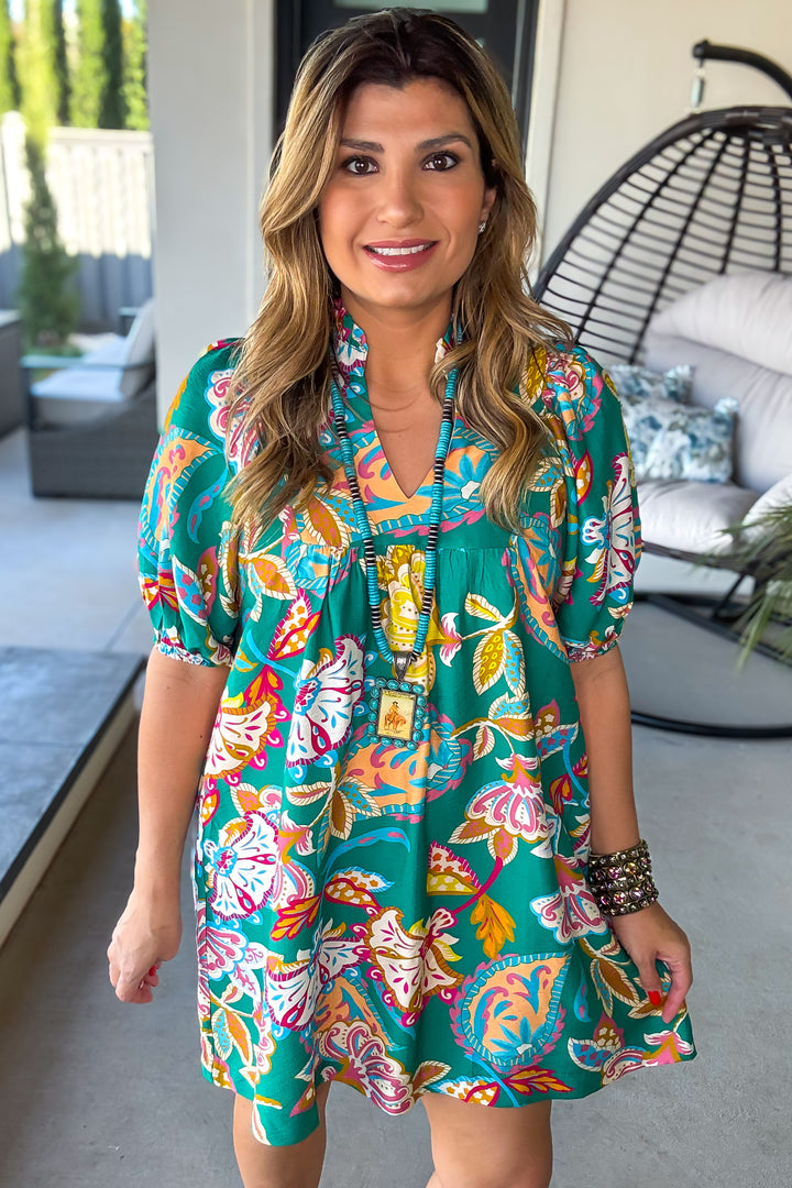 Kaleidoscope Kisses Dress -  Emerald