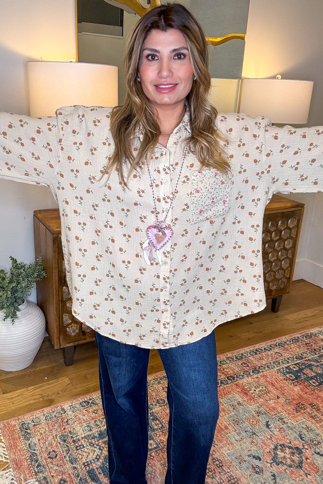 Daisy Dreams Tunic - Khaki - 100% Cotton