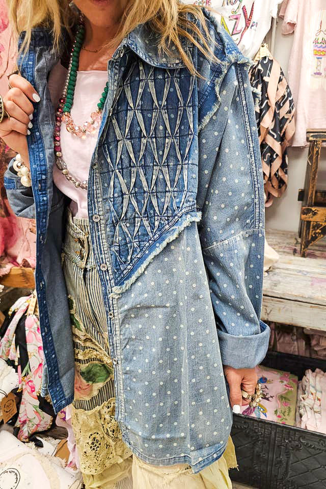 PRE ORDER: Starlight Patchwork Denim Shirt - 100% Cotton