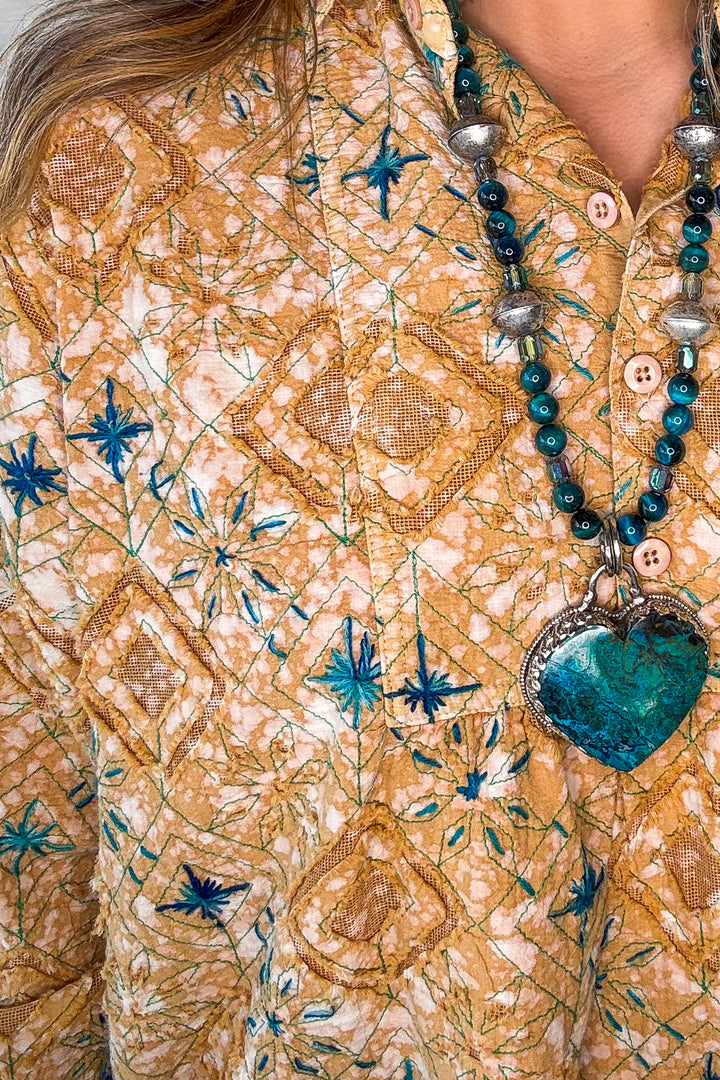 PRE ORDER: Golden Mesa Handmade Embroidered Tunic - 100% Cotton