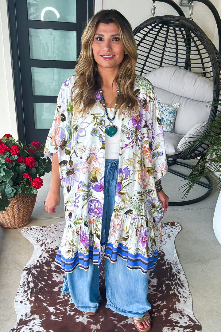 Thinking Spring Oversized Kimono - Purple