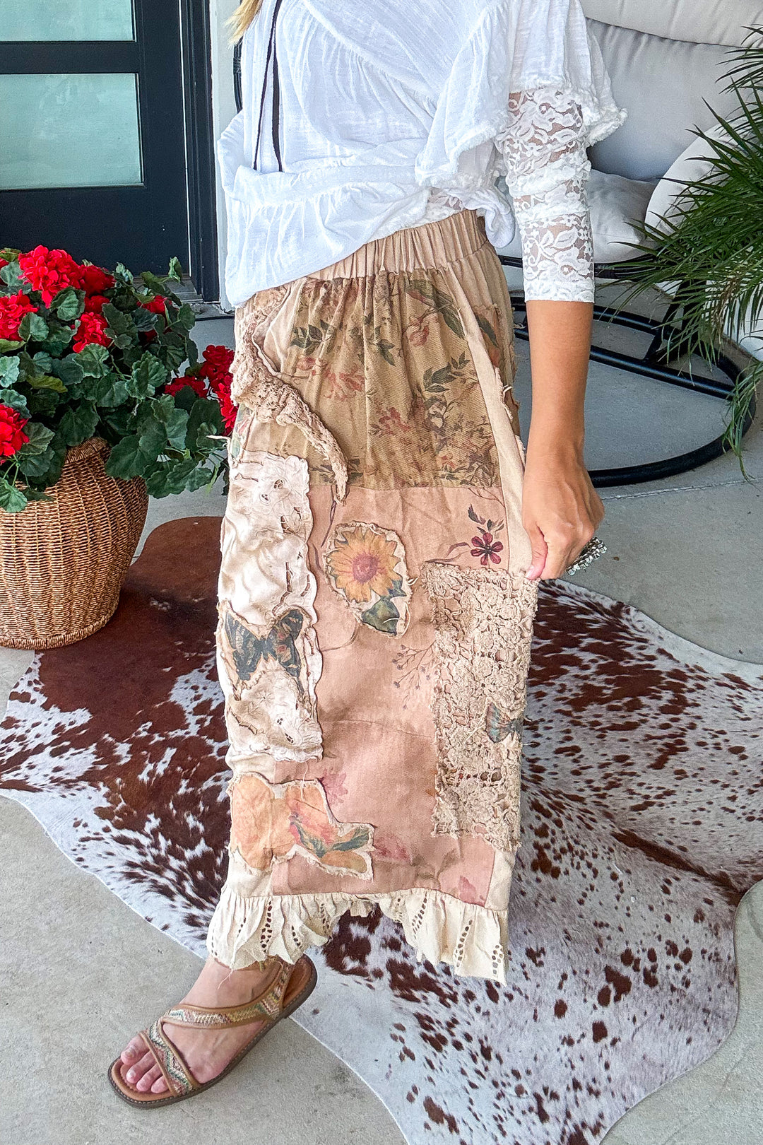 Floral Meadows Exclusive Cotton Crochet Pants - 100% Cotton