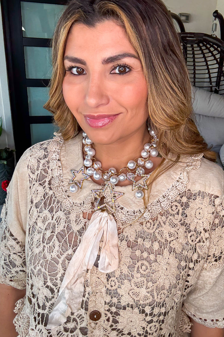 Stars and Pearls Necklace