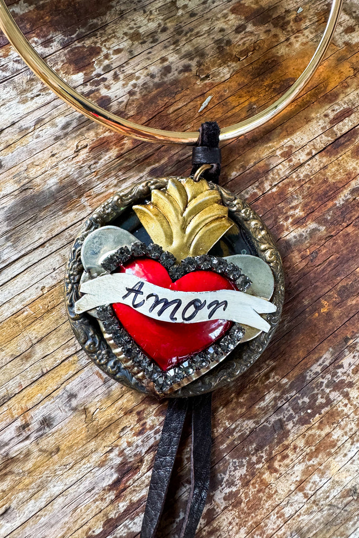 HANDMADE Amor Red Heart Necklace Jaded Gypsy - Choker