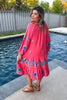 Wondering Around Town Midi Dress - Pink - 100% Cotton