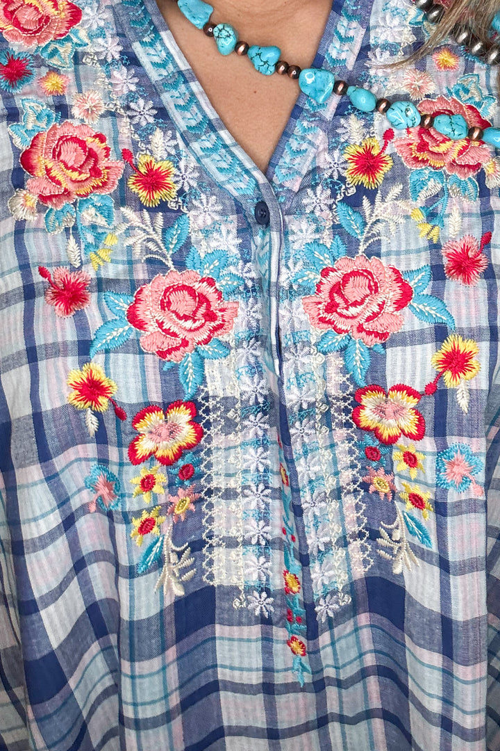 AHB EXCLUSIVE: Do Everything With Love Top - Blue - Cotton Blend