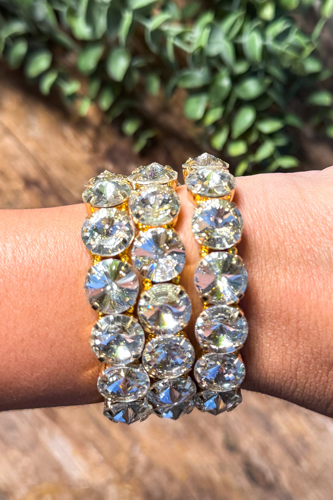 WAFA - Austrian Crystal Stretch Bracelet- Clear (Each Sold Separately)