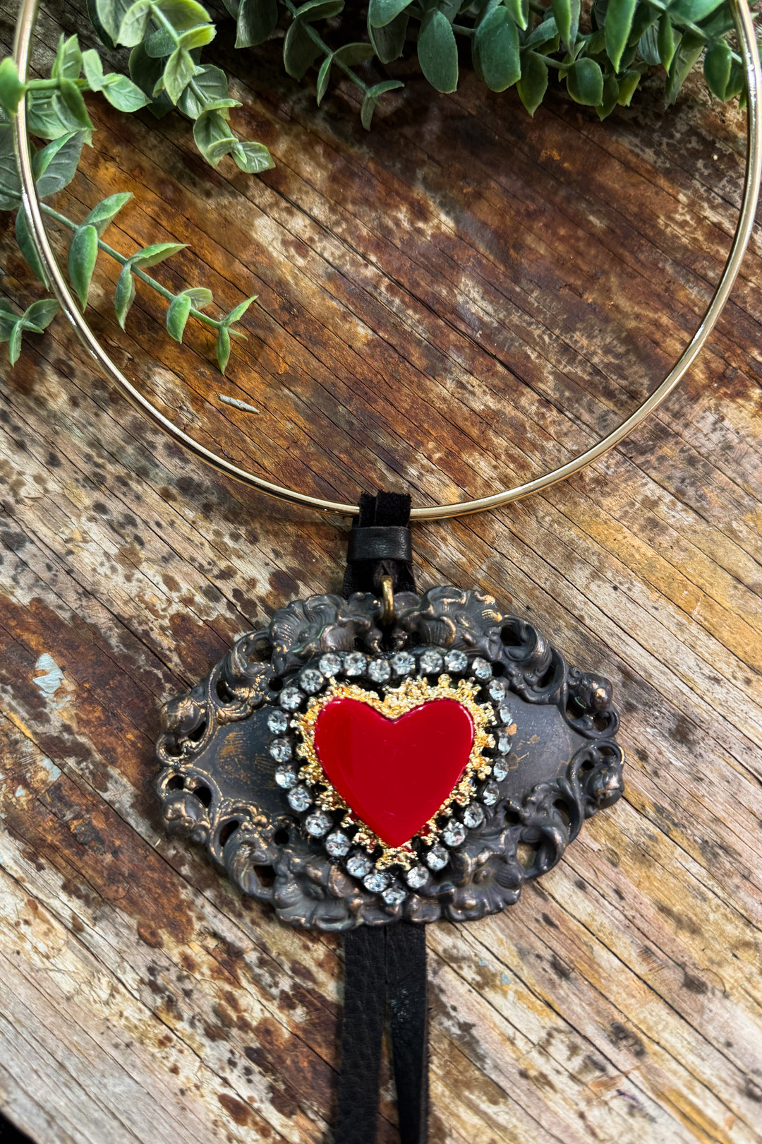 Sacred Heart Statement Necklace – One of a Kind Handmade Piece II