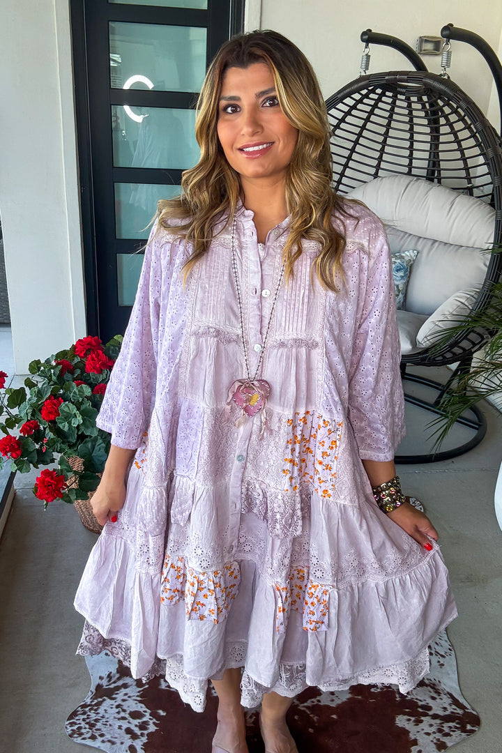 Endless Options Duster/Dress - 100% Cotton - Lilac