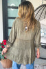 Gathering Sweetness Blouse - Gravel