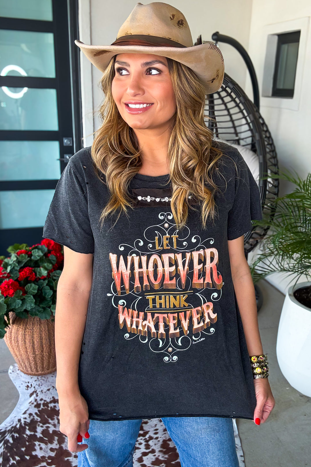 Let Whoever Think Whatever Tee - 100% Cotton - Made in USA