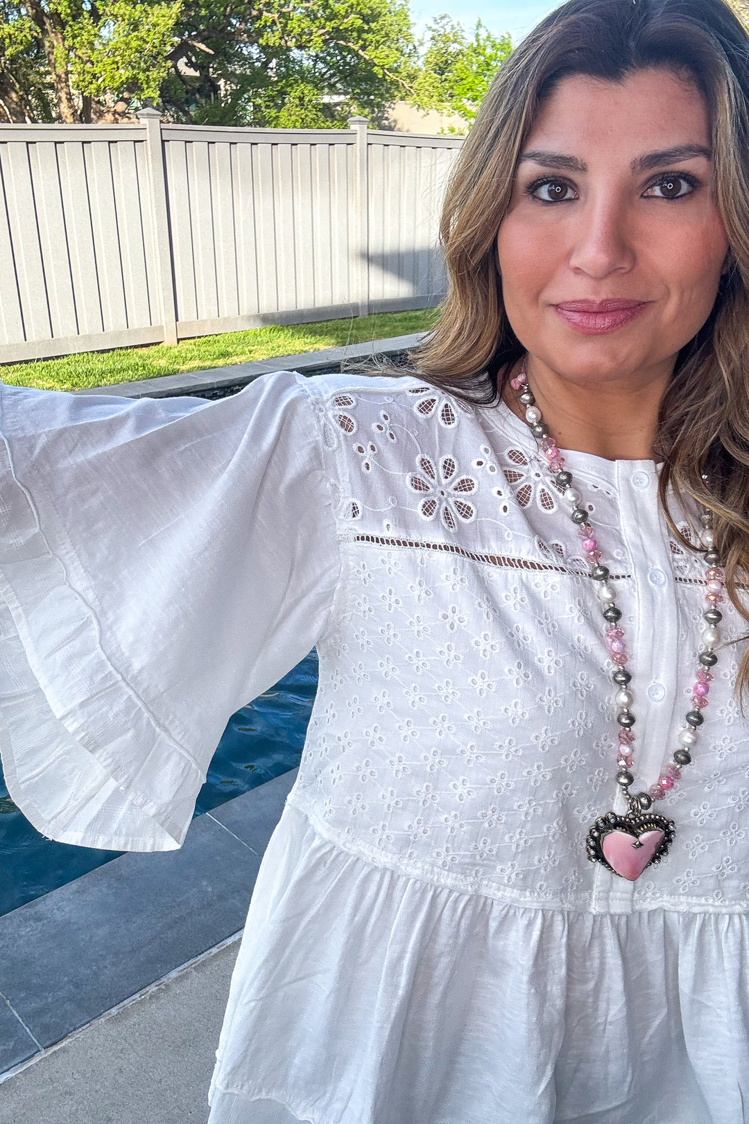 PRE ORDER: Garden Veil Eyelet Top - 100% Cotton -White