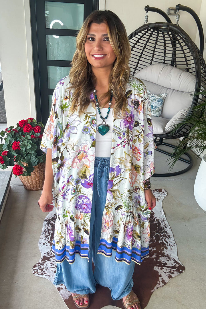 Thinking Spring Oversized Kimono - Purple
