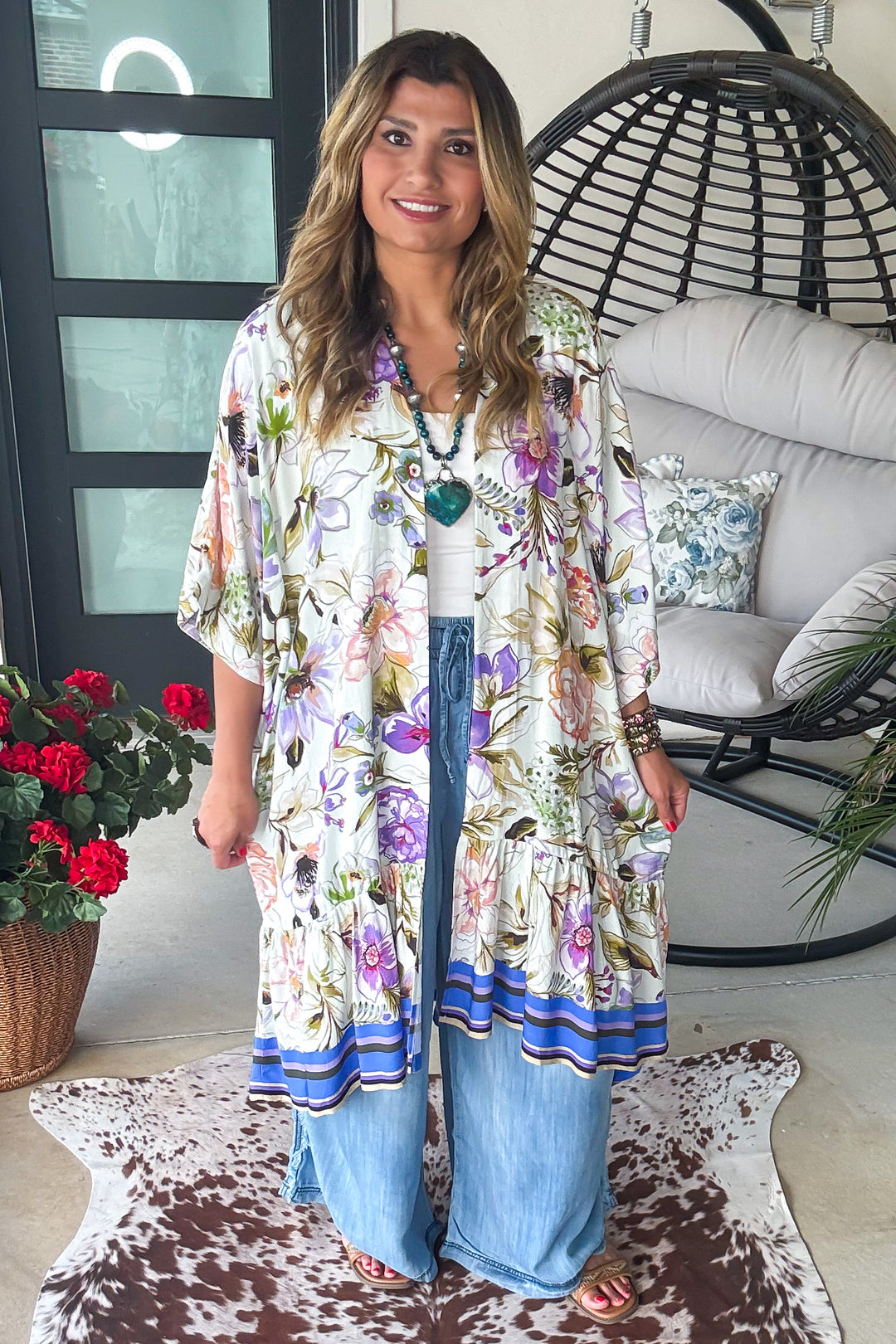 Thinking Spring Oversized Kimono - Purple
