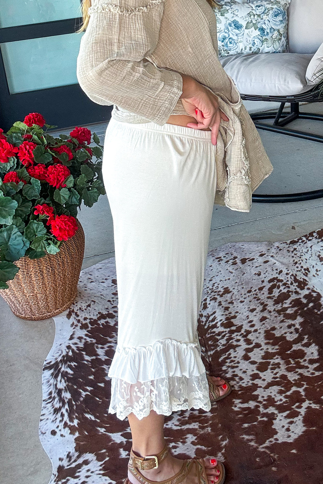 Lacy Layered Bloomers - Beige