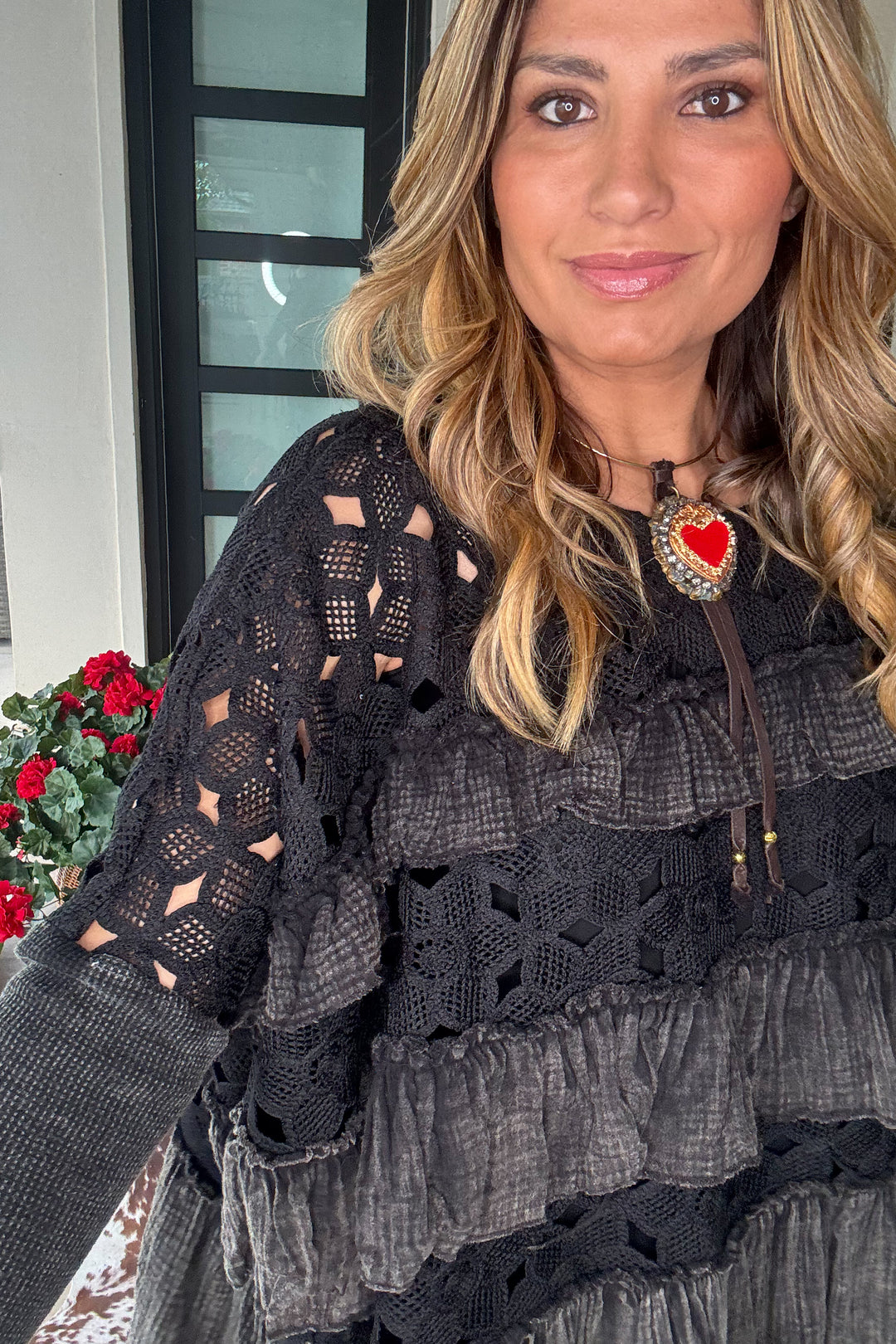 PRE ORDER: Gypsy Breeze Sheer Oversized Top - Black