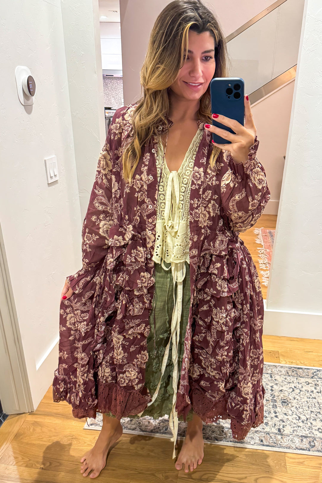 Whispering Blooms Duster - 100% Cotton