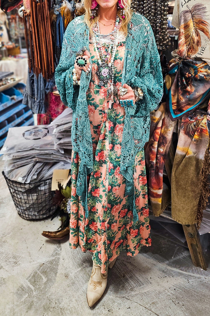 Roses and Dreams Maxi Dress - 100% Cotton - MADE IN USA