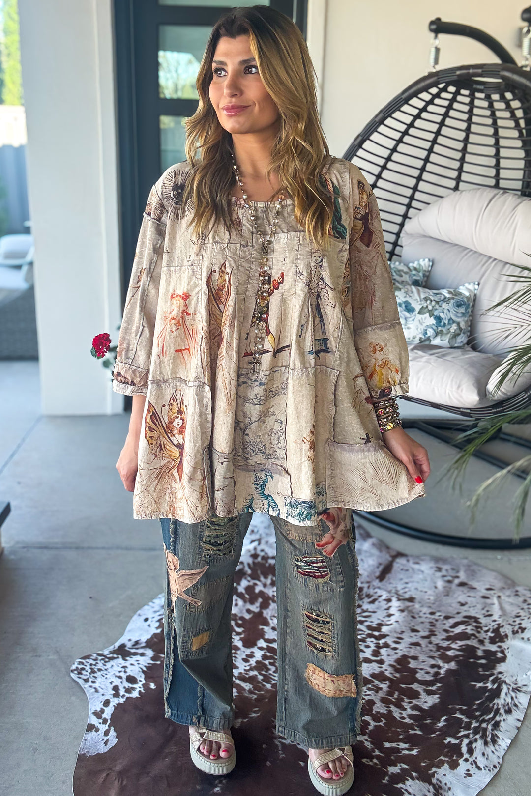 Angel Patchwork Jeans - 100% Cotton