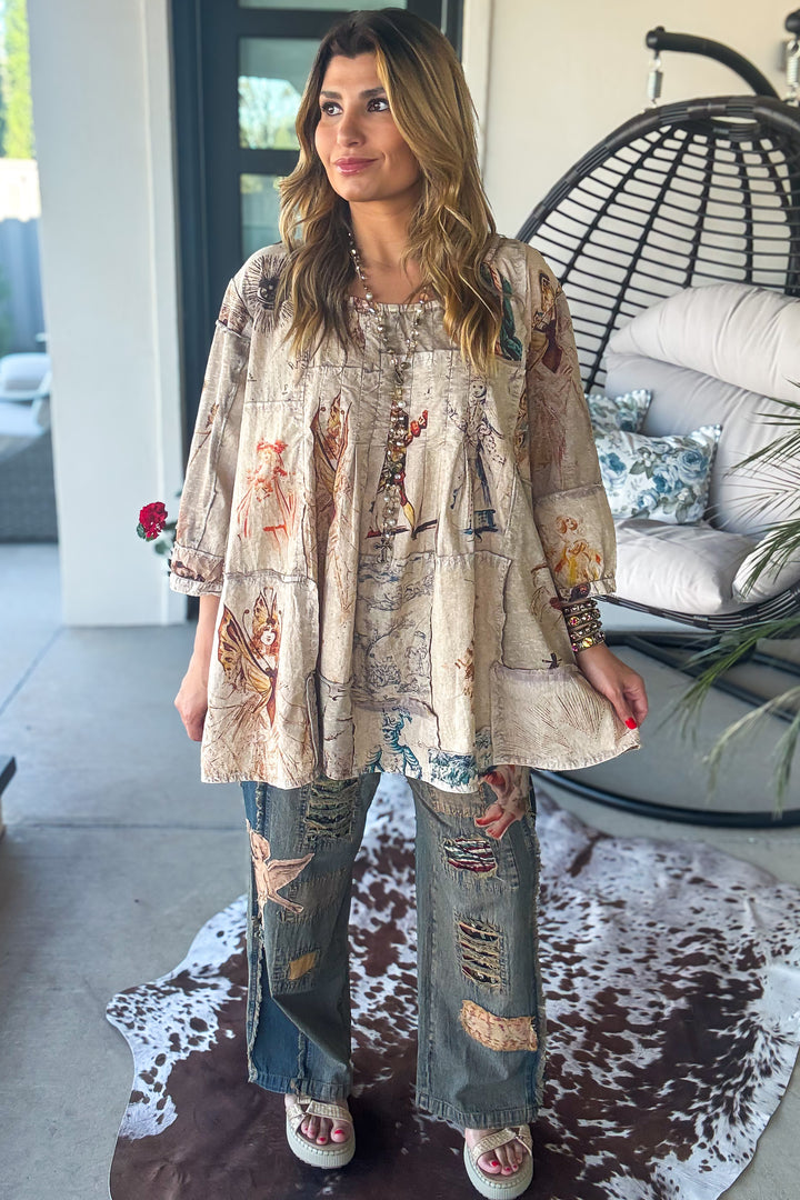 Angel Patchwork Jeans - 100% Cotton