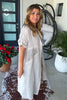 Sparked Affection Sequin Duster - 100% Linen - Taupe - Made in Italy