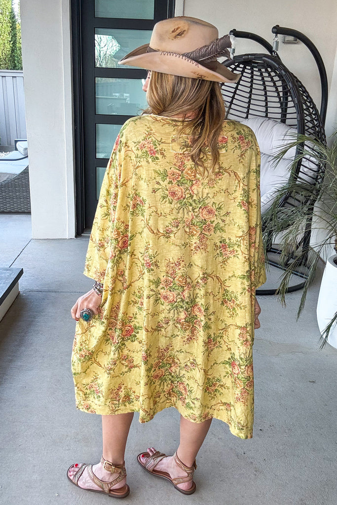 Vintage Garden Oversized Tunic Dress - 100% Cotton