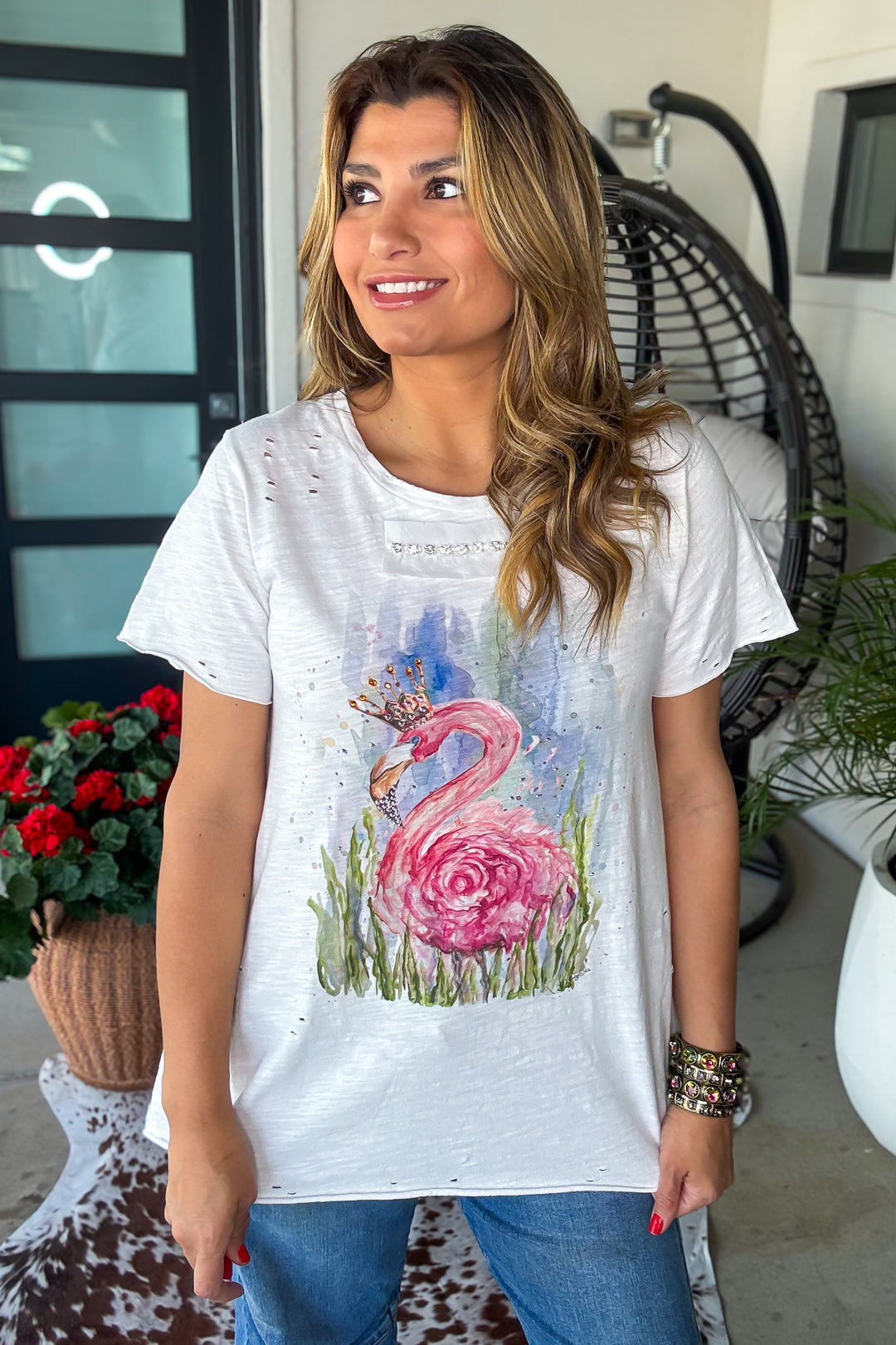 Flamingo Tee - 100% Cotton - Made in USA