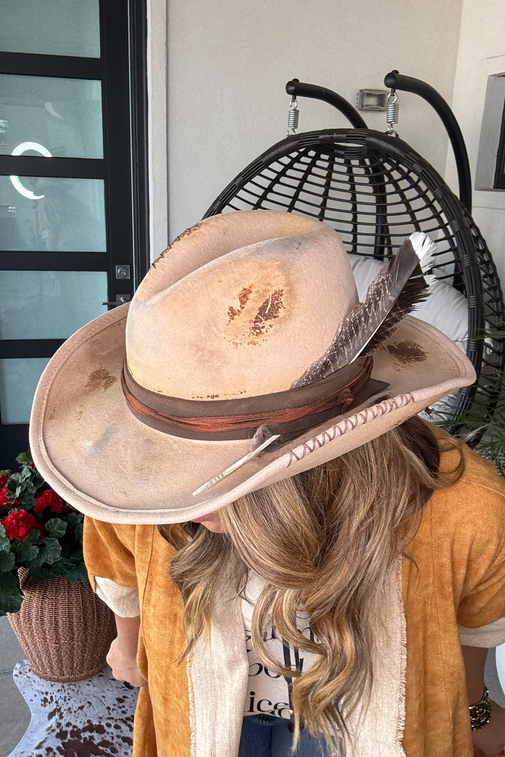 PRE ORDER: Desert Outlaw Distressed Hat - Handmade - Made in USA