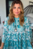Petals In The Wind Tunic - 100% Cotton - Teal- Made in USA