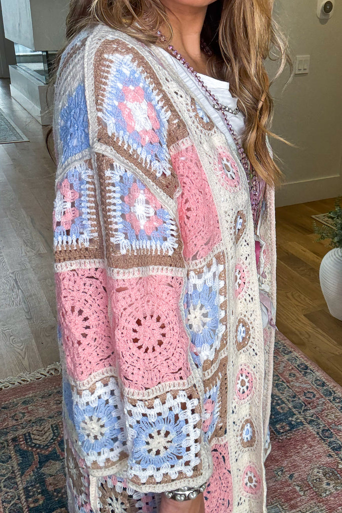 PRE ORDER: Boho Patchwork Crochet Cardigan