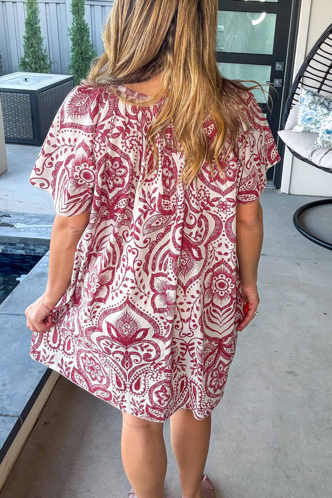 Floral Oversized Dress - 100% Cotton - Driftwood  - Made in Italy