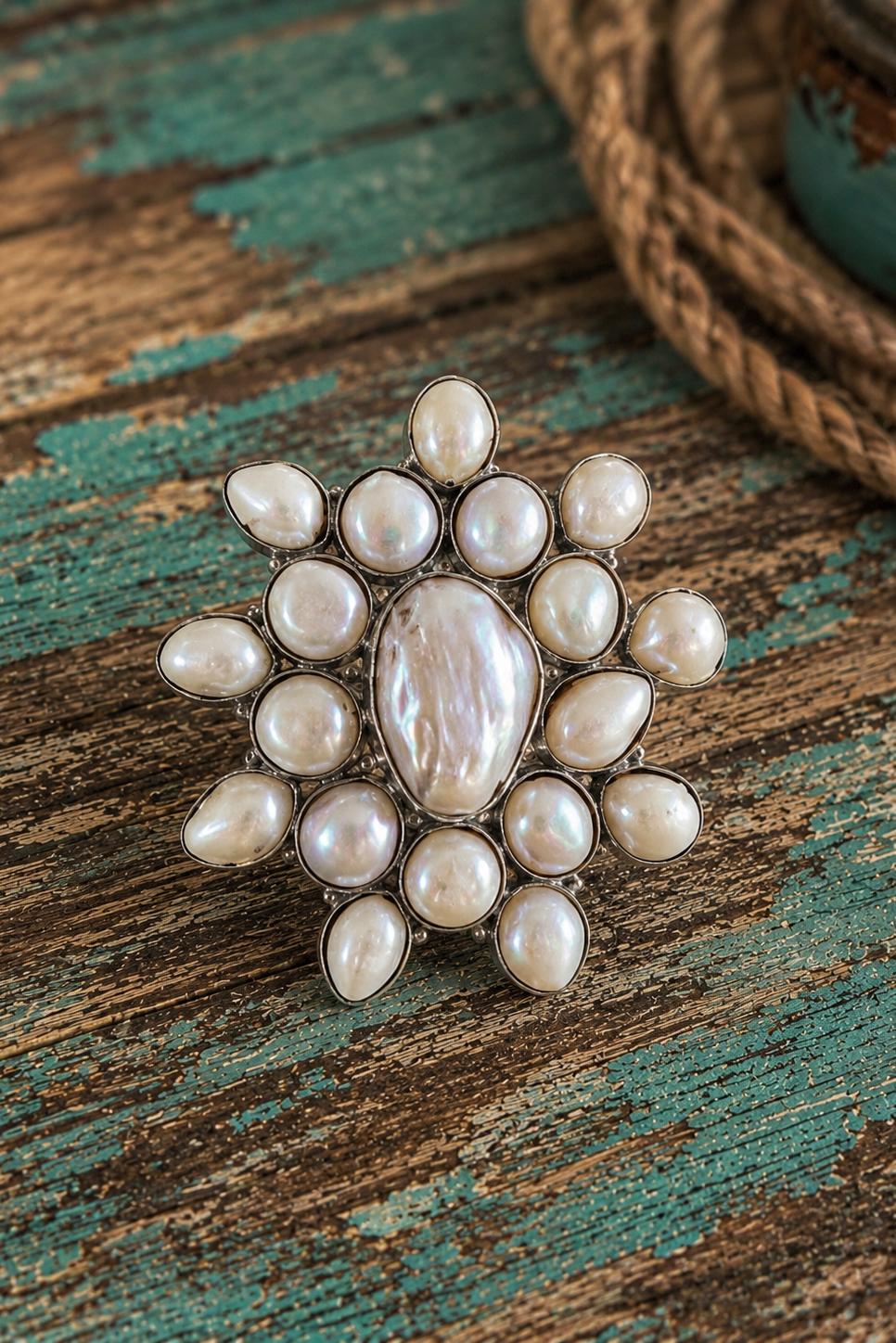 Real Baroque Pearl Ring - Silver Plated