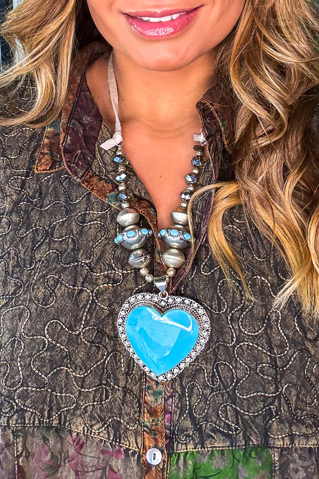 Blue Heart Artisan Necklace