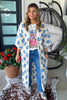 Porcelain Bloom Crochet Duster - Sky