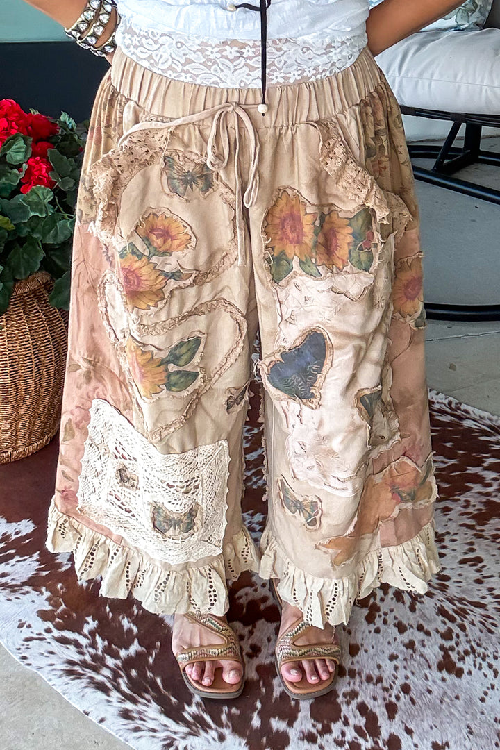 Floral Meadows Exclusive Cotton Crochet Pants - 100% Cotton