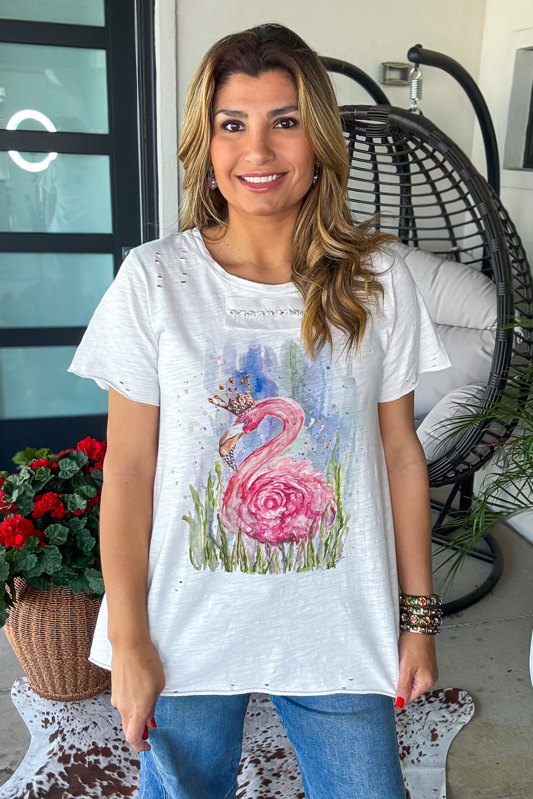 Flamingo Tee - 100% Cotton - Made in USA