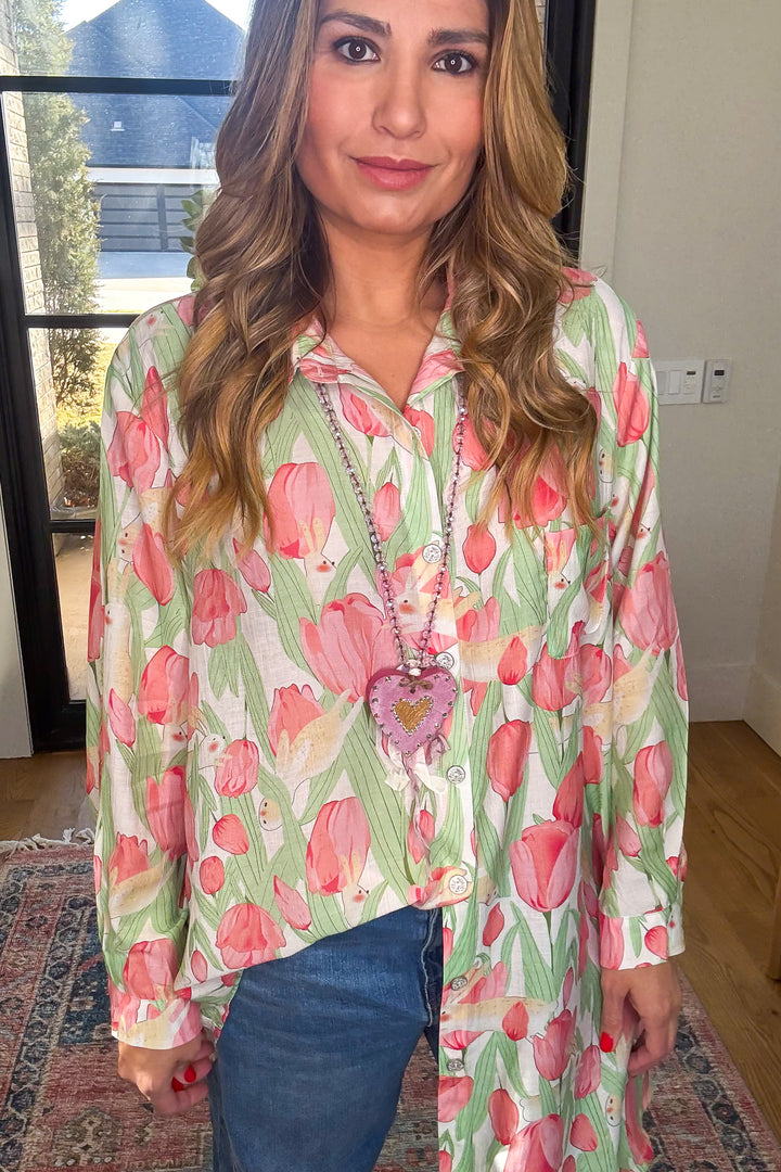 Tulip Hop Oversized Tunic - Ivory