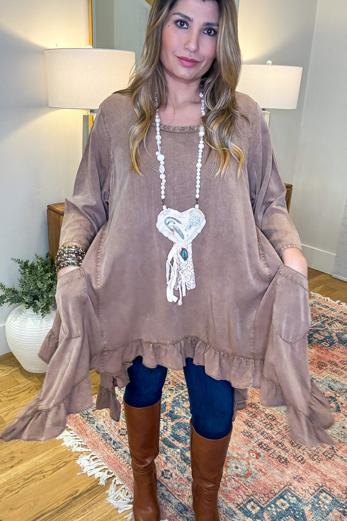 Meet Me At Sunset Oversized Tunic/Dress - Coyote