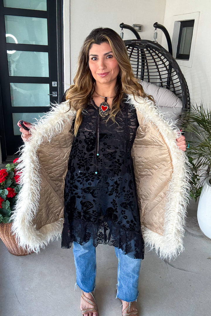 Marie Antoinette Faux Fur Embroidered Jacket