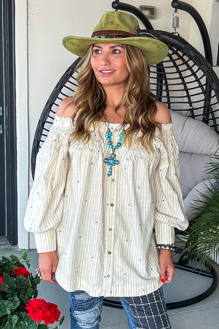 Blue Ridge Vintage Tunic - 100% Cotton - Natural
