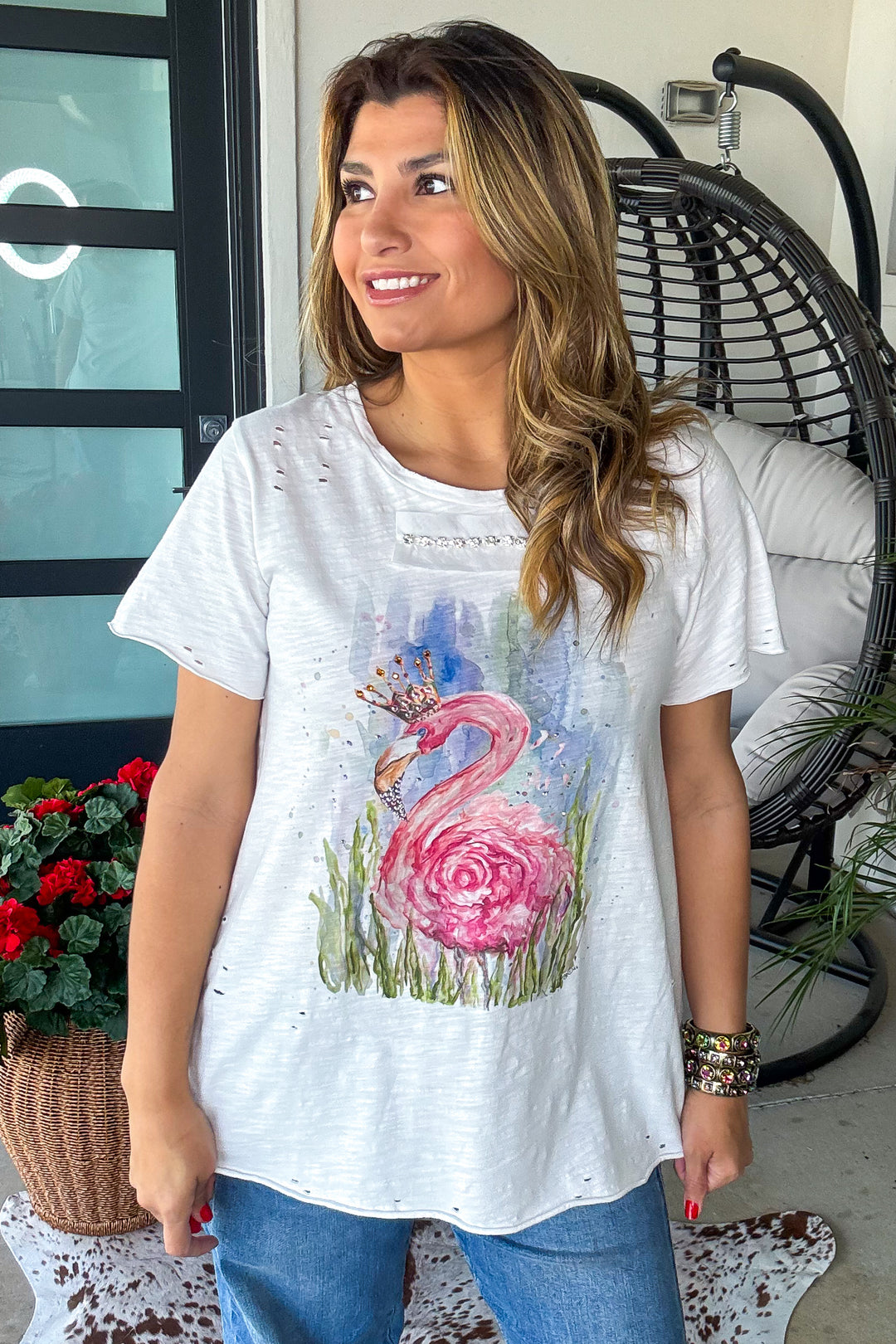 Flamingo Tee - 100% Cotton - Made in USA