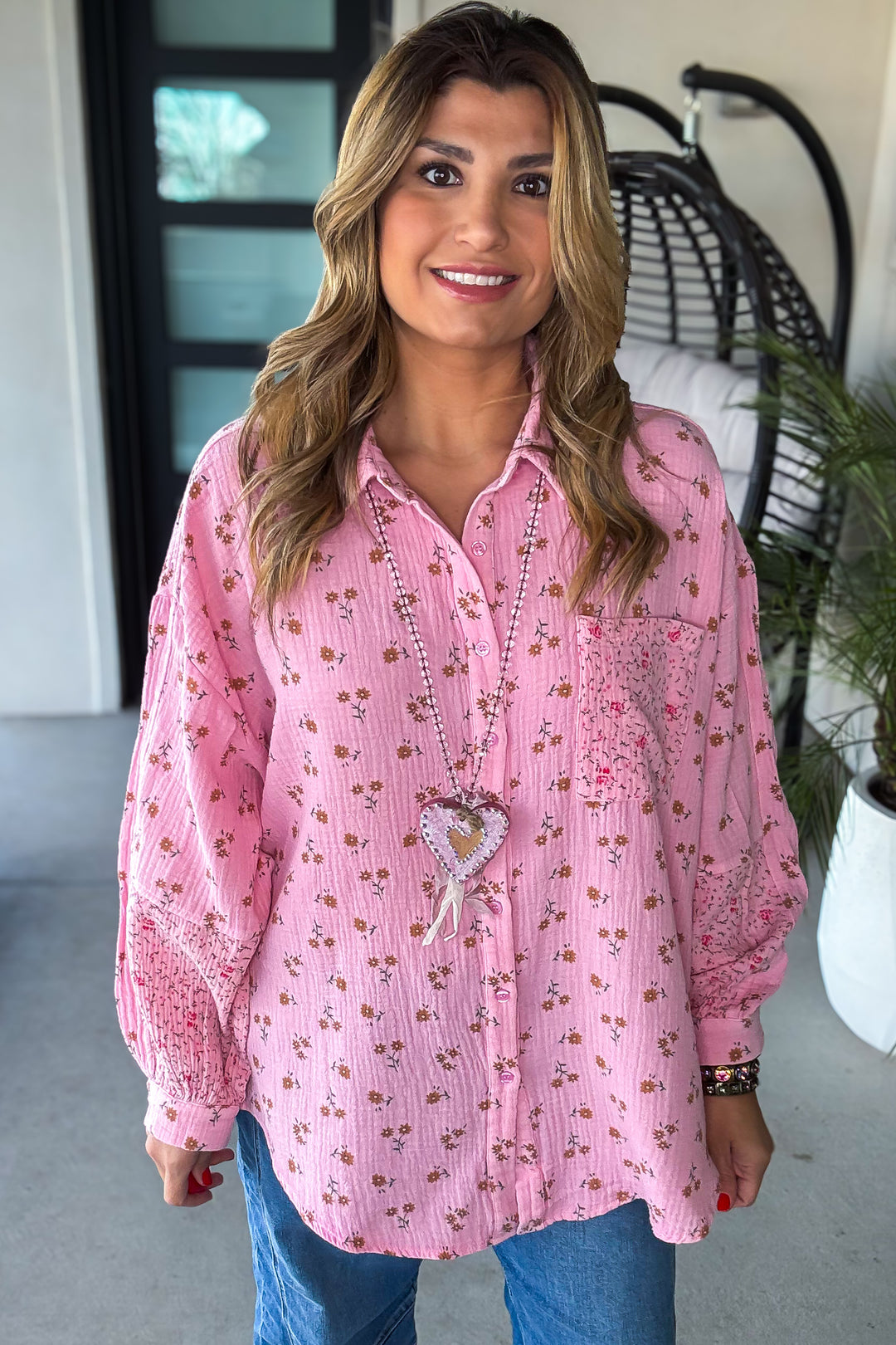 Daisy Dreams Tunic - Pink  - 100% Cotton