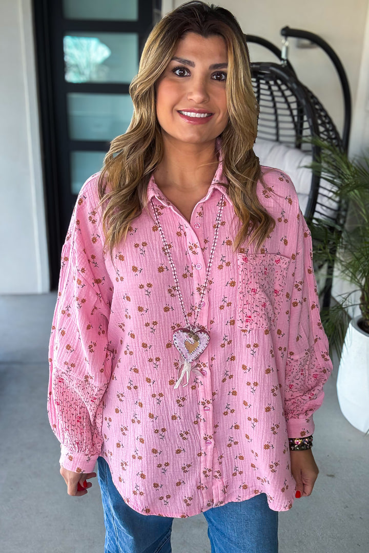 Daisy Dreams Tunic - Pink  - 100% Cotton
