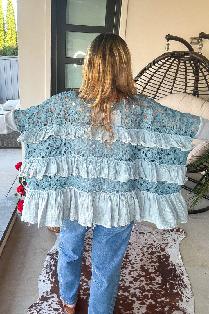 Gypsy Breeze Oversized Top - Lagoon