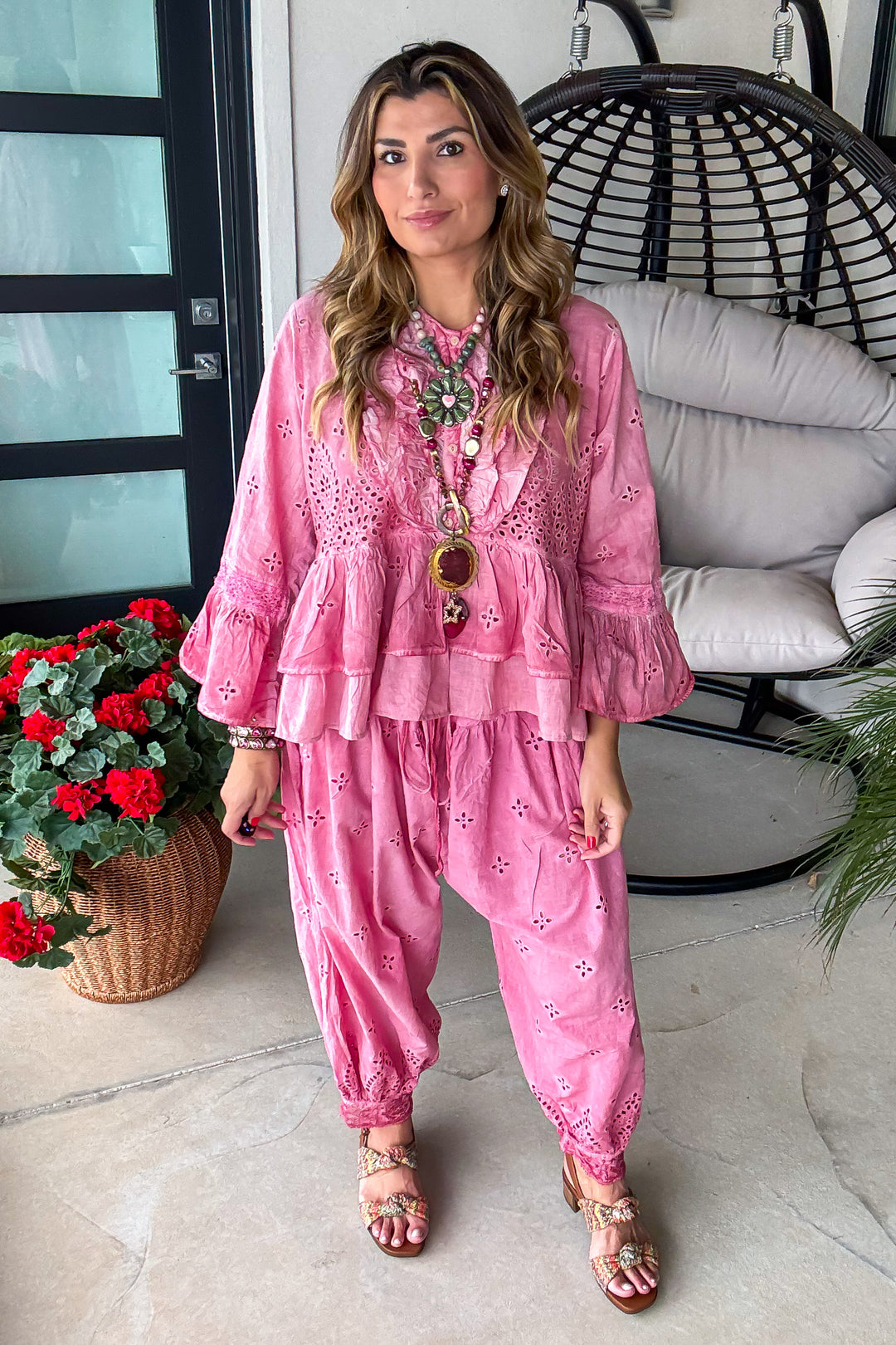 Heirloom Eyelet Top - Petal Pink - House of Jaded Gypsy Exclusive