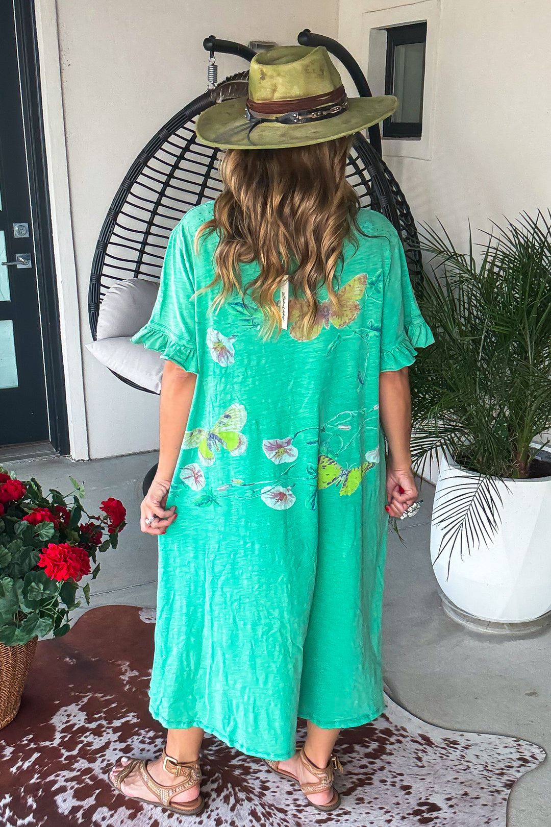 Attracting Nature Maxi Dress - 100% Cotton - Green