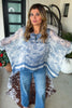 Savanna Sunset Silk Top - Blue - Made in Italy