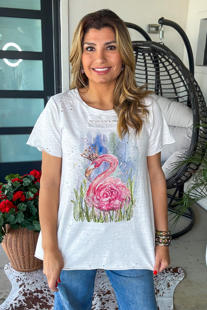 Flamingo Tee - 100% Cotton - Made in USA